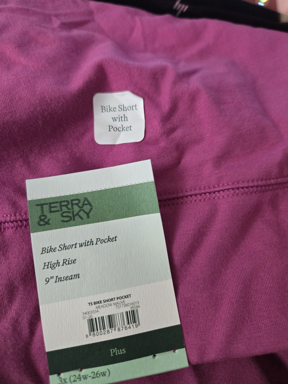 Terra & Sky NEW Pink Bike Shorts with Pockets Plus Size 3X High Rise 9" Inseam - Picture 4 of 7